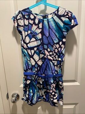 Gymboree Abstract Print Flapper Style Dress with Belt NWOT